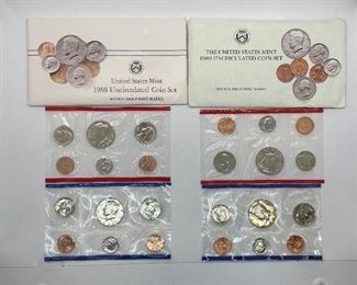 1988 and 1989 U. S. Mint Uncirculated Sets
