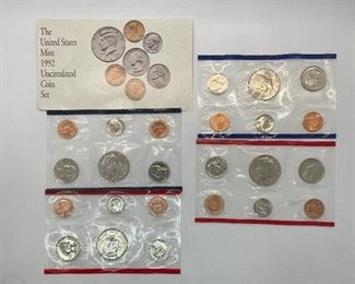 1988 and 1992 U. S. Mint Uncirculated Sets