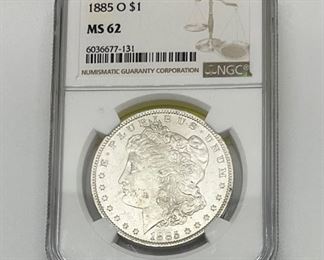 1885-O US Morgan Silver Dollar NGC MS62