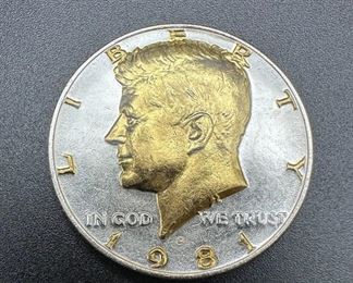 1981-D Kennedy Half 24k Gold Enhanced