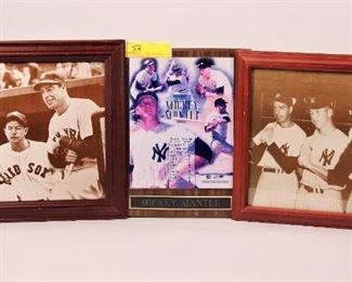 3PC Red Sox & Yankees Plaque & Prints