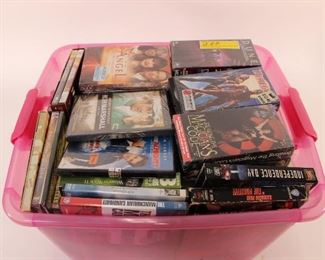 Tote of DVDs & VHS