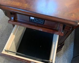 #4	End Table/Filing Cabinet w/Top slide-out storage & flip-front w/plugs - 24x27x25	 $175.00 
#5	End Table/Filing Cabinet w/Top slide-out storage & flip-front w/plugs - 24x27x25  (as is inside storage 	 $75.00 
