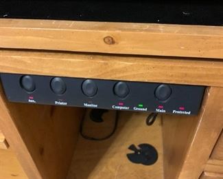 #24	Pine Desk Armoire w/4 doors & 2 drawers & Cubbies - 47x24x80 - 2 pieces - w/pull-out keyboard and electronic hookups for Pieces - (upstairs - You move)	 $100.00 
