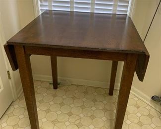 #29	Wood Drop Side Table - 30-48x30x36 w/Two 24" Seat Height Chairs	 $150.00 
