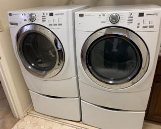 #30	Maytay Front Load Washer & Dryer w/steam - Model Washer MHWE500 & Dryer 5000 Series w/steam w/pedistals (upstairs have to move down yourself)	 $600.00 
