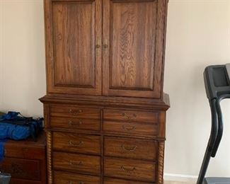 #38	Keller TV /armoire Cabinet  w/8 drawers & 2 slide-back Doors (fits 37"W opening) - 47x23x84 -  You move Downstairs - We think two pieces	 $275.00 
