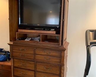 #38	Keller TV /armoire Cabinet  w/8 drawers & 2 slide-back Doors (fits 37"W opening) - 47x23x84 -  You move Downstairs - We think two pieces	 $275.00 

