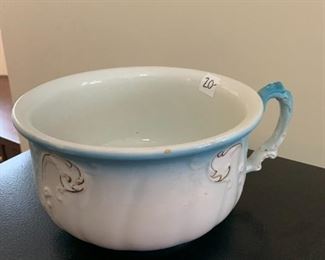 #47	Aqua Ceramic Painted Wash Bowl/gold Accents - 9x5	 $20.00 
