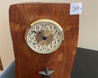 #52	Hand-crafted Artist Wood Clock w/Star - 10" Tall	 $30.00 
