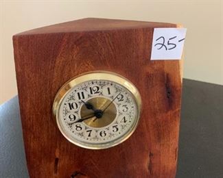 #53	Hand-Crafted Artist Wood Clock    - 6.5" Tall	 $25.00 
