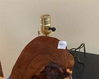 #54	Hand-Crafted Wood Lamp 	 $40.00 
