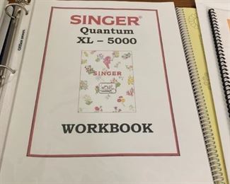 #61	Singer Quantum XL-5000 Sewing and Embroidery Machine w/Hoops Attachments, Manuals & Two Rolling Bags - complete lot sold together 	 $475.00 
