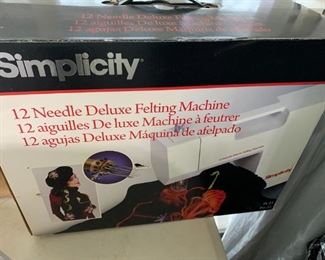 #63	Simplicity 12 Needle Deluxe Felting Machine (new in Box)	 $150.00 
