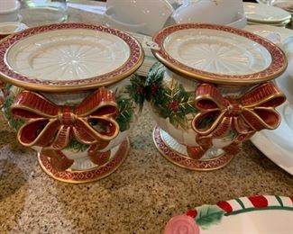 #67	F&F Fitz And Floyd Candle Holders - 5.5"Tall - Sold as a pair	 $30.00 
