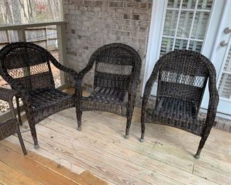 #92	Set of 3 Plastic brown Wicker Side Chairs	 $100.00 
