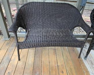 #93	Plastic Brown Wicker Loveseat - 48" Long	 $100.00 
