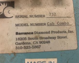 #119	Barranca Diamond Cutter - Model CAB Combo 	 $175.00 

