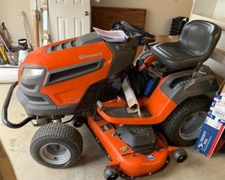 #128	Husqvarna LGT2654 54"Cut Riding Mower - working	 $2,500.00 
