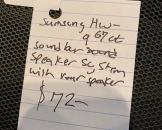 #150	Samsung HW Sound Bar w/ 2 speakers	 $72.00 
