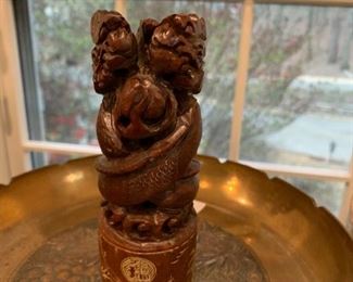 #161	Carved Jade Dragon on Base  - 6" Tall	 $30.00 
