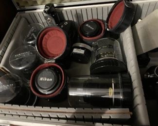 #163	Vtg. Nikon Camera w/lens & lot	 $120.00 
