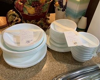 #183	Corelle Plain White Dish Set - 42pc Set	 $40.00 
