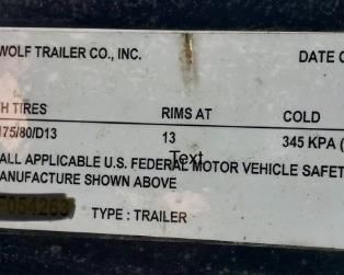 #192	Lone Wolf Trailer Co. - 3500 Pound  2015 6'x10' Utility Trailer 	 $900.00 
