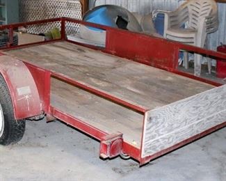 1995 Starlite Flatbed Trailer Model 59TC, Wood Floor, Spare Tire VIN# 13YFS0912SC057204, Approx 10'L x 6'W Bed