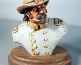 Michael Garman Civil War Cavalry Bust Sculpture, 6.5" Tall, Blues & Grays Union Cavalryman Private, Confederate Lt. Colonel Of Calvary By R. Cameron