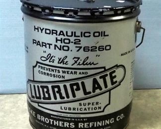Fiske Brothers Refining Co. Lubriplate Hydraulic Oil HO-2, 5 Gal., Unopened