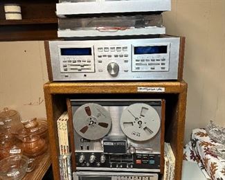 Vintage Stereo, receiver, turntables and several speakers