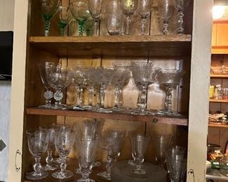Cabinet full of very nice stemware