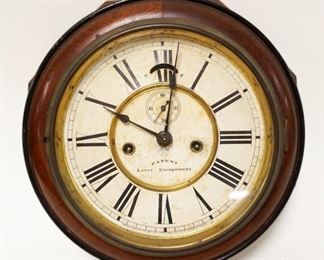 	ANTIQUE ANSONIA OCTAGON WALL CLOCK, LEVER ESCAPEMENT, APPROXIMATELY 11 IN
