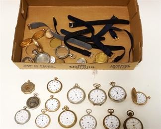 	POCKET WATCH LOT, NOT WORKING W/LOSSES FOR PARTS OR REPAIR
