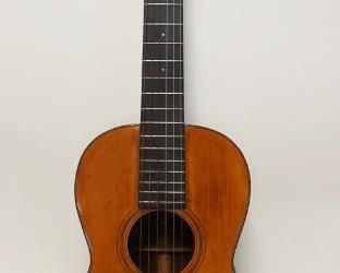 	EARLY C.F. MARTIN & CO 6 STRING ACOUSTIC PARLOR GUITAR, NAZARETH PA, APPROXIMATELY 37 IN LONG, NECK 23 1/2 IN
