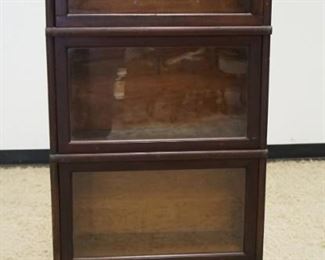 	NARROW 4 SECTION BARRISTER BOOKCASE, NO BASE, APPROXIMATELY 24 IN X 10 IN X 53 IN HIGH
