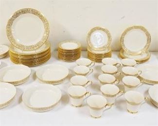 1115	LENOX TUSCANY CHINA INCLUDING 12-10 3/4 IN PLATES, 12-7 1/2 IN BOWLS, 12-8 1/4 IN PLATES, 12- 6 1/ IN PLATES, 13 CUPS & 14 SAUCERS
