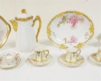 1118	GROUP OF ASSORTED VICTORIAN CHINA INCLUDING RS GERMANY TRAY, DRESDEN CUPS & SAUCERS & LIMOGES TRAY
