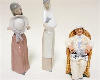1121	LOT LLADRO & ROYAL DOULTON FIGURES, TALLEST APPROXIMATELY 11 1/4 IN HIGH

