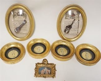 1124	GROUP OF IMAGES IN SMALL GILT FRAMES, LARGEST APPROXIMATELY 9 1/2 IN X 7 IN
