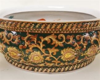 1197	CONTEMPORARY ASIAN PORCELAIN FOOT BATH W/KOI FISH, APPROXIMATELY 11 IN X 19 IN X 6 1/2 IN HIGH
