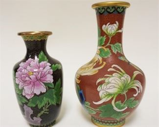 1200	2 ASIAN CLOISONNE VASES, LARGEST APPROXIMATELY 9 1/4 IN
