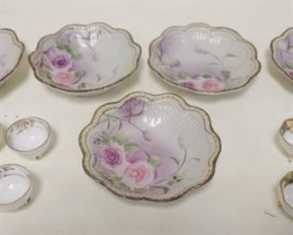 1202	NIPPON LOT INCLUDING FIVE 4 3/4 IN SCALLOPED EDGE BOWLS AND SALTS
