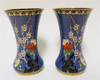 1201	2 ASIAN CLOISONNE VASES, APPROXIMATELY 6 1/4 IN
