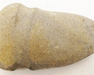 1239	NATIVE AMERICAN INDIAN ARTIFACT AXE HEAD, APPROXIMATELY 5 IN X 8 IN
