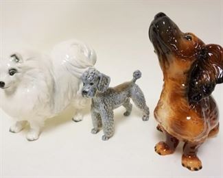 1267	GOEBEL LARGE DOGS LOT OF 3, LARGEST APPROXIMATELY 11 1/4 IN
