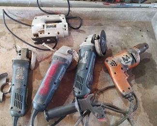 3 Bosch Grinders Unmarked Drill Penncraft Saber Saw