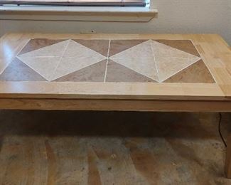 Blond Wood Tile Coffee Table