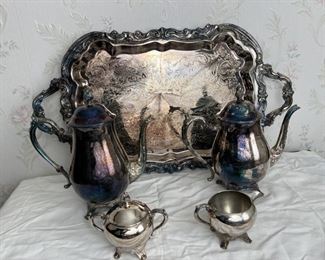 F.B. Rogers Silverplate Coffee Service Including Large Tray